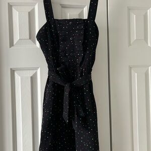 Tulle Black Mini Dress with Colorful Dots